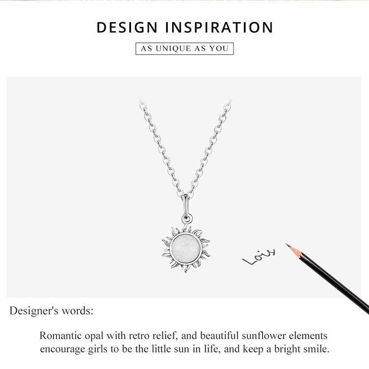 White Opal Sun Pendant with Apollo Chain Necklaces - Charmadise