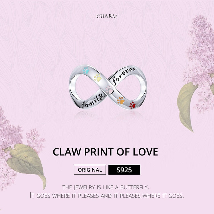 Family Forever Rainbow Paws Infinite Love Charm
