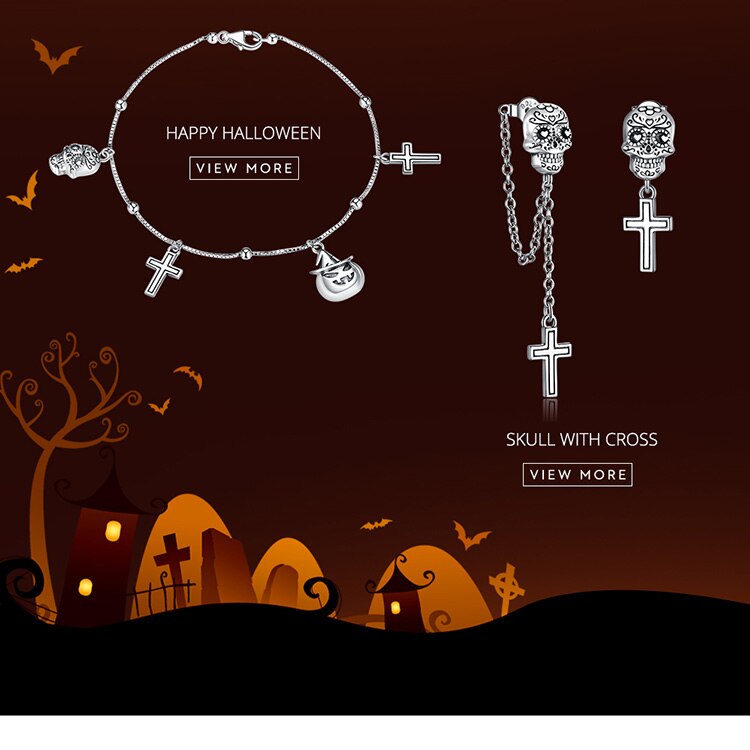 Skull Man with Guitar Sterling Silver stud earring
