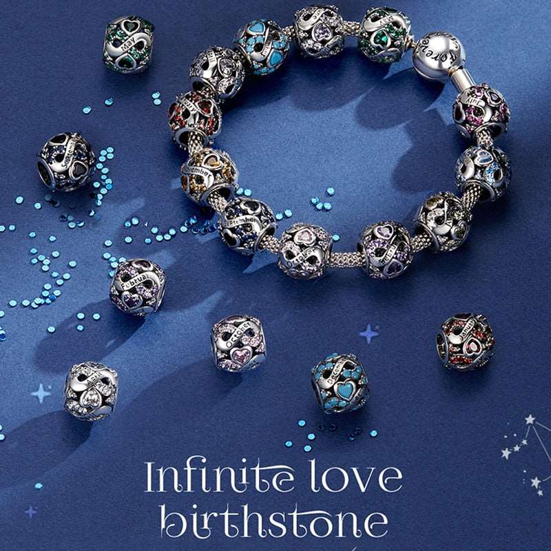 Infinite Love March Birthstone Bead Charm - Charmadise
