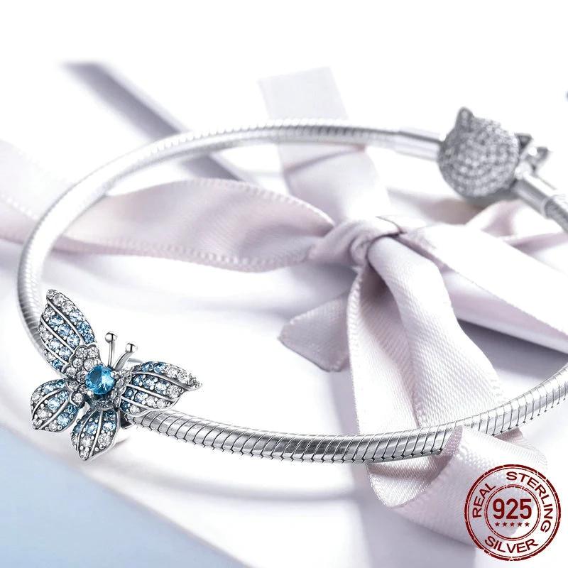 Crystal Blue Zircon Butterfly Beads - Charmadise