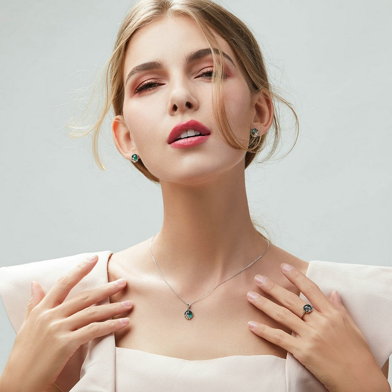 Romantic Fairy Story Light Green CZ Pendant Necklaces