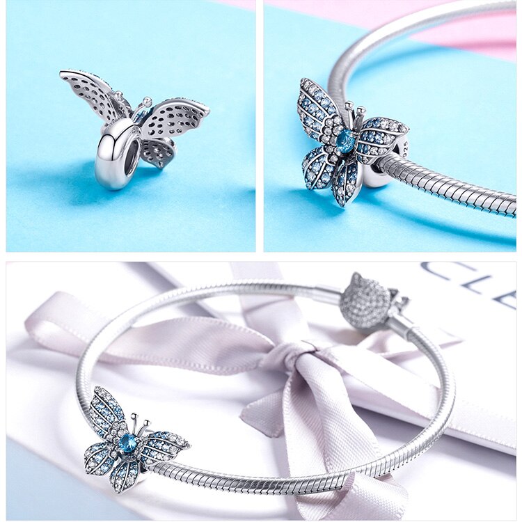 Crystal Blue Zircon Butterfly Beads - Charmadise