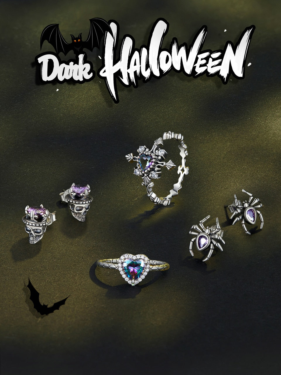 Retro King of Skull Stud Earrings Skeleton Earrings