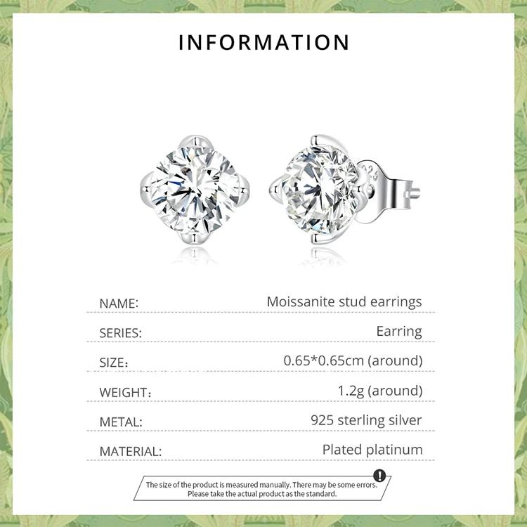 Dazzling Moissanite Stud Earrings (0.5CT | 1.0CT) - Charmadise