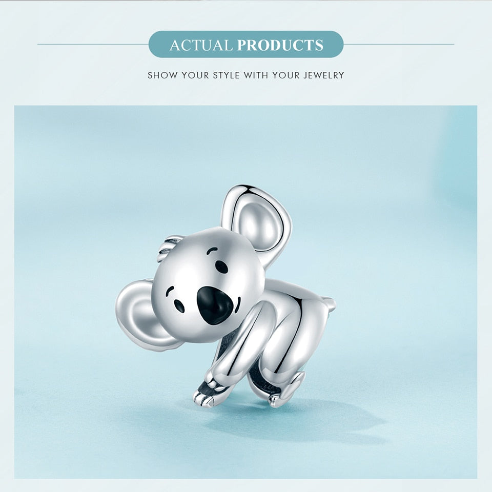 Silver Koala Charm Beads