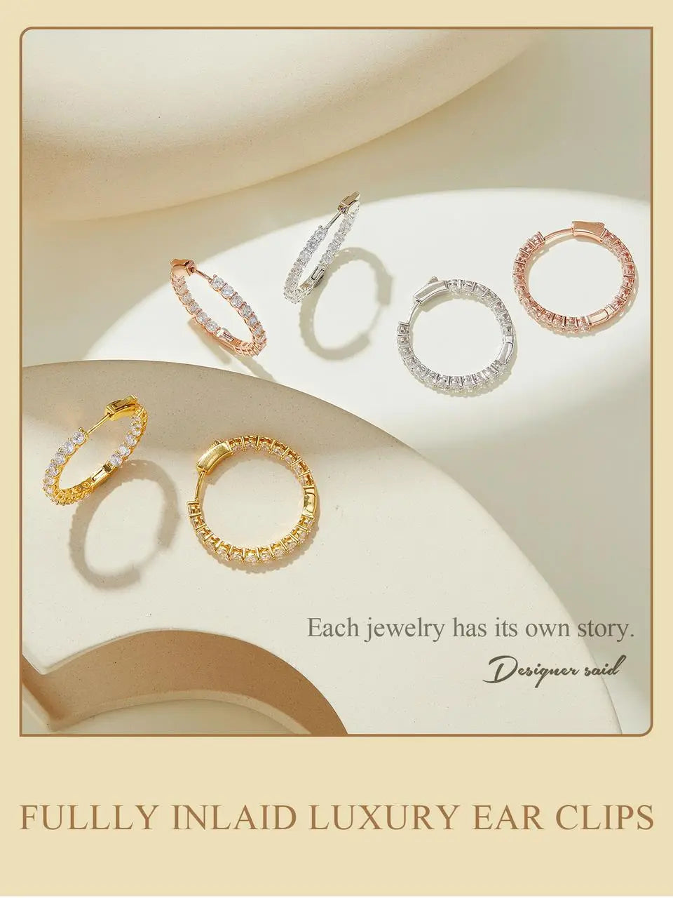 Fully Inlaid Luxury Big Halo Hoop Earrings with Crystals