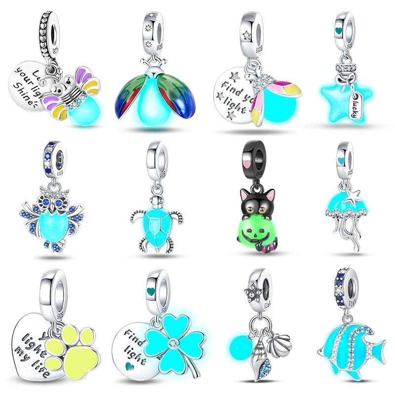 Owl Luminous Charm Beads (Glows in the dark) - Charmadise