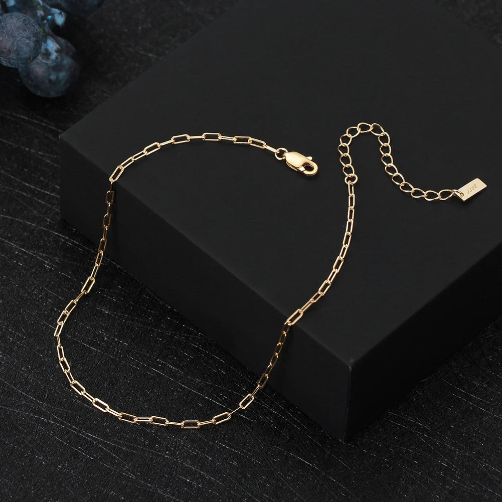 Gold Paperclip Chain Anklets