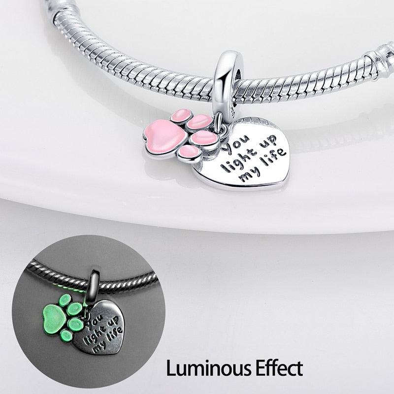Paws Luminous Charm Beads (Glows in the dark) - Charmadise