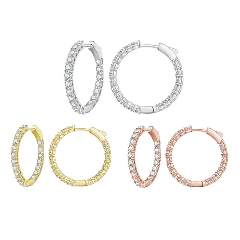 Fully Inlaid Luxury Big Halo Hoop Earrings with Crystals