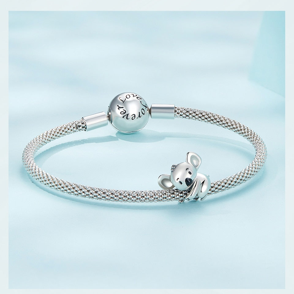 Silver Koala Charm Beads