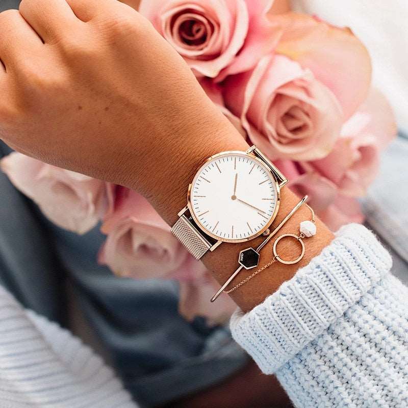 Ladies Casual Quartz Watch (Steel) - Charmadise
