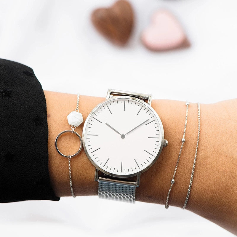 Ladies Casual Quartz Watch (Steel) - Charmadise
