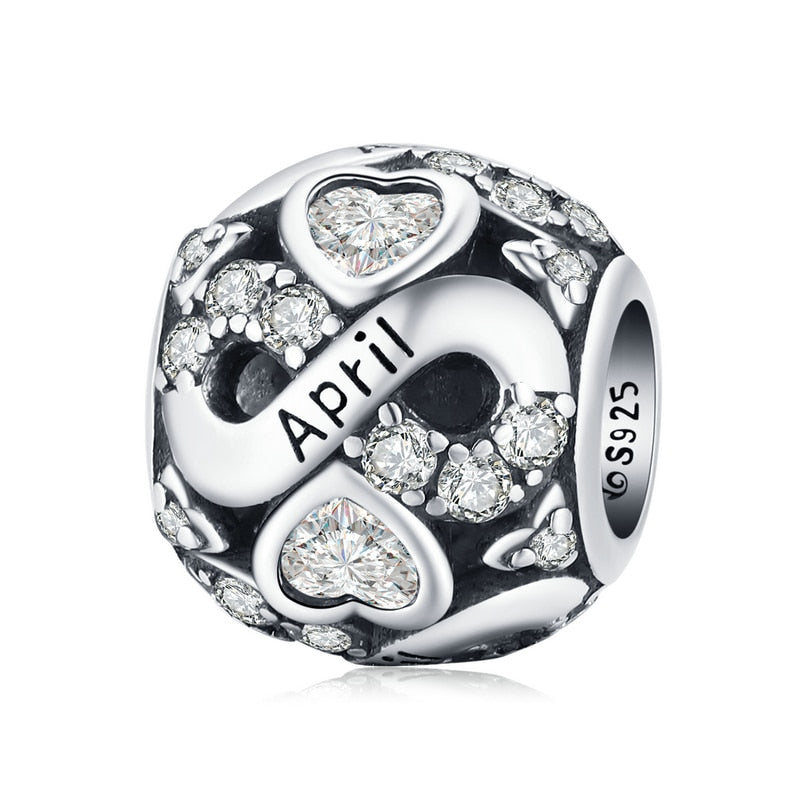 Infinite Love April Birthstone Bead Charm - Charmadise