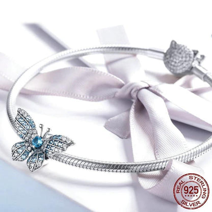 Crystal Blue Zircon Butterfly Beads - Charmadise