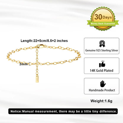 Rhombus 14k Gold Chain Anklets