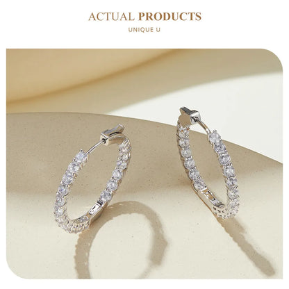 Fully Inlaid Luxury Big Halo Hoop Earrings with Crystals