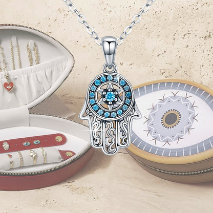 Fatima's Guarding Hand Lucky Pendant Necklaces (Plated Platinum, Sterling Silver)