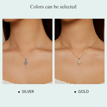 Fatima's Guarding Hand Lucky Pendant Necklaces (Plated Platinum, Sterling Silver)