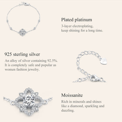 Moissanite with 925 Sterling Silver Bracelet (D Color VVS1 EX 0.5CT ) - Charmadise