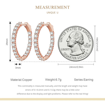 Fully Inlaid Luxury Big Halo Hoop Earrings with Crystals