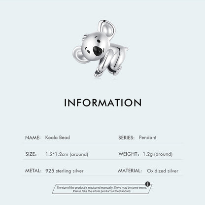 Silver Koala Charm Beads