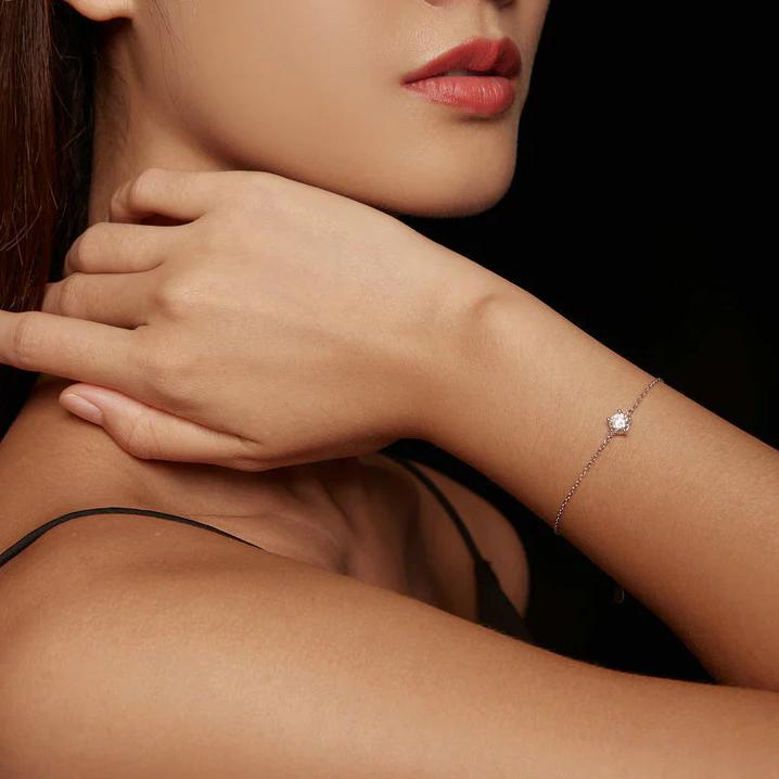 Moissanite Bracelet with 925 Sterling Silver Chain (0.6CT | 1CT) - Charmadise
