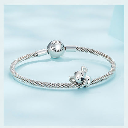 Silver Koala Charm Beads