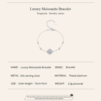 Moissanite with 925 Sterling Silver Bracelet (D Color VVS1 EX 0.5CT ) - Charmadise
