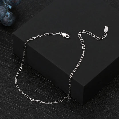 Silver Paperclip Chain Anklets