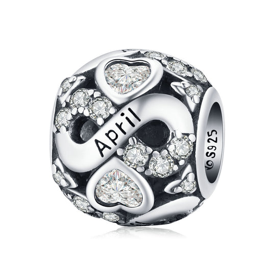 Infinite Love April Birthstone Bead Charm - Charmadise