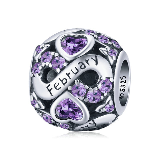 Infinite Love February Birthstone Bead Charm - Charmadise