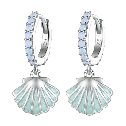 Enamel Process Sea Shell Ear Buckles - Charmadise